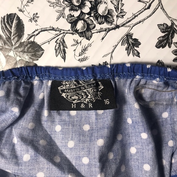 Hearts and Roses Polka Dot Blue n White Halter Dress - Picture 5 of 5